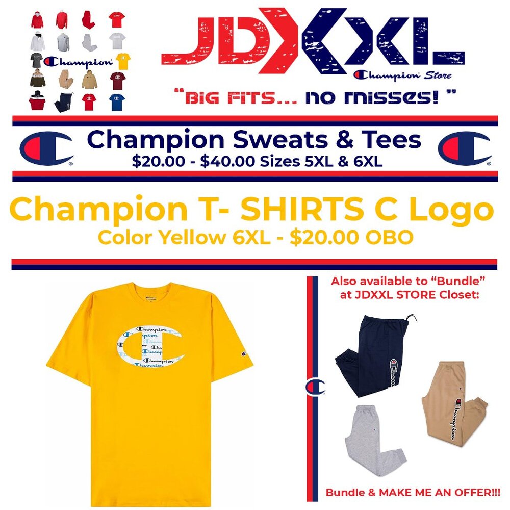 Champion "C" Logo Tee Shirt YELLOW